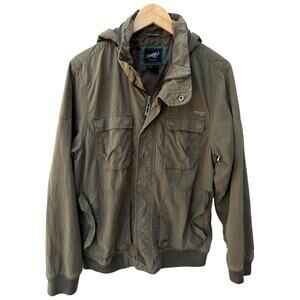 O'Neill Hooded Jacket Mens Medium Green Utility Full Zip